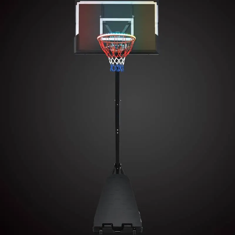 GlowHoops: Adjustable Portable Basketball System for Day and Night Fun