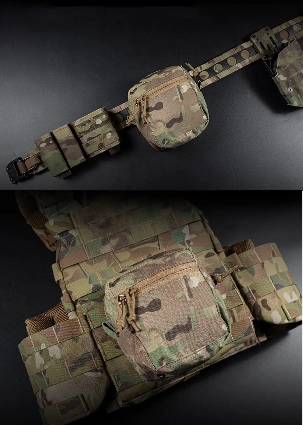 GP Small Pouch MOLLE General-Purpose Pouch Lined with Loop Admin Pouch for Tactical Gear Belt Cummerbund Expanded Storage Bag