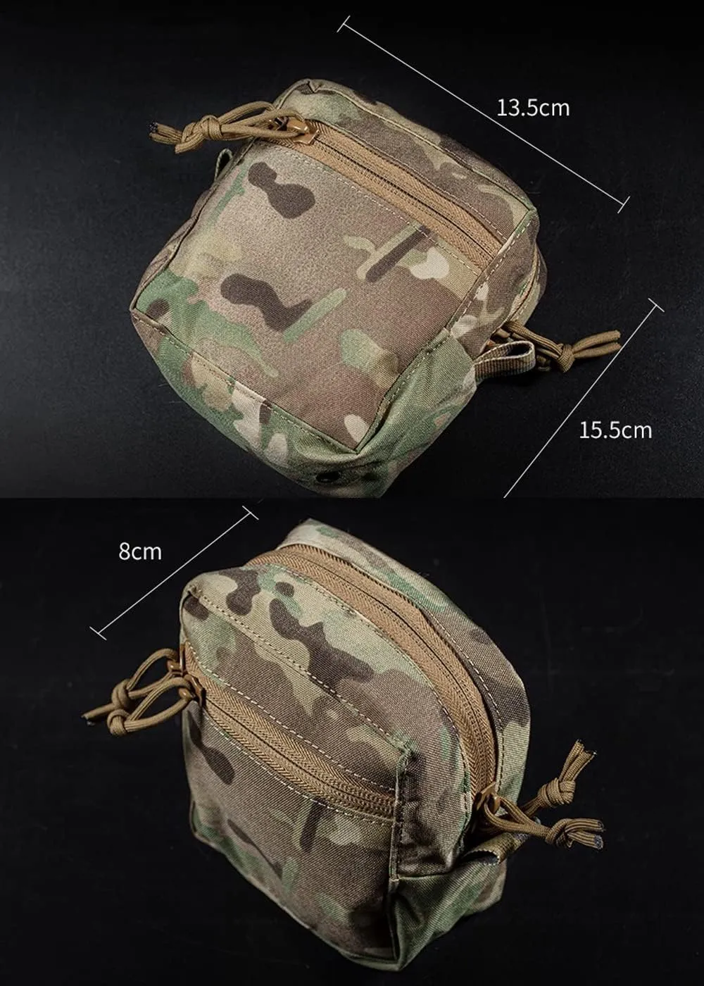 GP Small Pouch MOLLE General-Purpose Pouch Lined with Loop Admin Pouch for Tactical Gear Belt Cummerbund Expanded Storage Bag