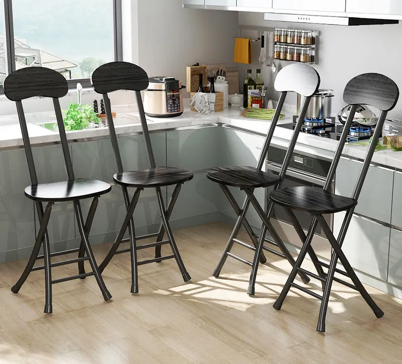 Grace Steel and Wood Folding Chair (Black)