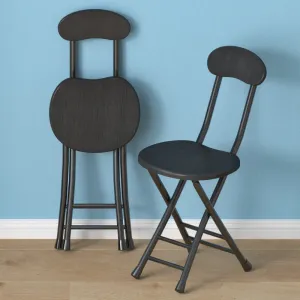 Grace Steel and Wood Folding Chair (Black)
