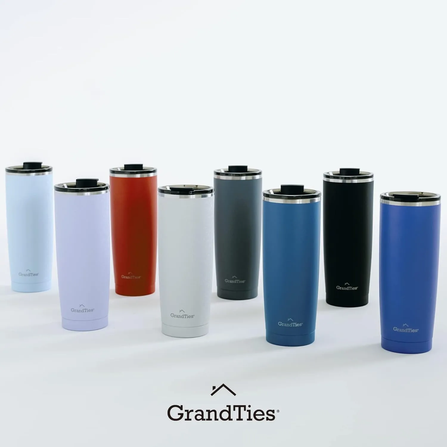 GRANDTIES Insulated Coffee Tumbler Cup w/Tritan Lid | Leak Proof, Reusable, Double Walled Vacuum Stainless Steel Water Bottle Travel Mug | Thermal Cups for Hot and Cold Drinks | 20oz | Cranberry