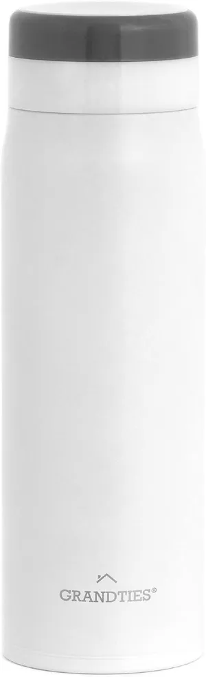GrandTies Lightweight Travel Water Bottle with Strainer- 20oz Vacuum Insulated Water Bottles for Men & Women, Double Walled Metal Canteen, Keep Your Favorite Beverages Hot or Cold (White)