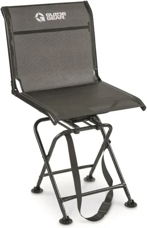 Guide Gear Big Boy Hunting Blind Chair, Portable Folding Seat for Shooting, Comfortable Spin Swivel, 500-lb. Capacity