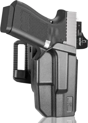 Gun & Flower Tool-Free 360° Adjustment OWB Holster, Optic/RDS Compatible for Taurus G2C G3C, Glock 19 19X 23 32 45, M&P Shield 9MM/380 EZ, Quick Release, Level 2 Retention, Belt Loop