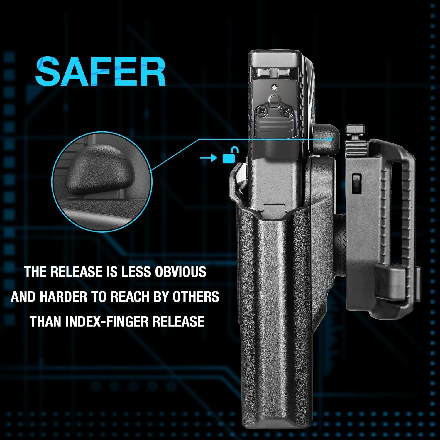 Gun & Flower Tool-Free 360° Adjustment OWB Holster, Optic/RDS Compatible for Taurus G2C G3C, Glock 19 19X 23 32 45, M&P Shield 9MM/380 EZ, Quick Release, Level 2 Retention, Belt Loop