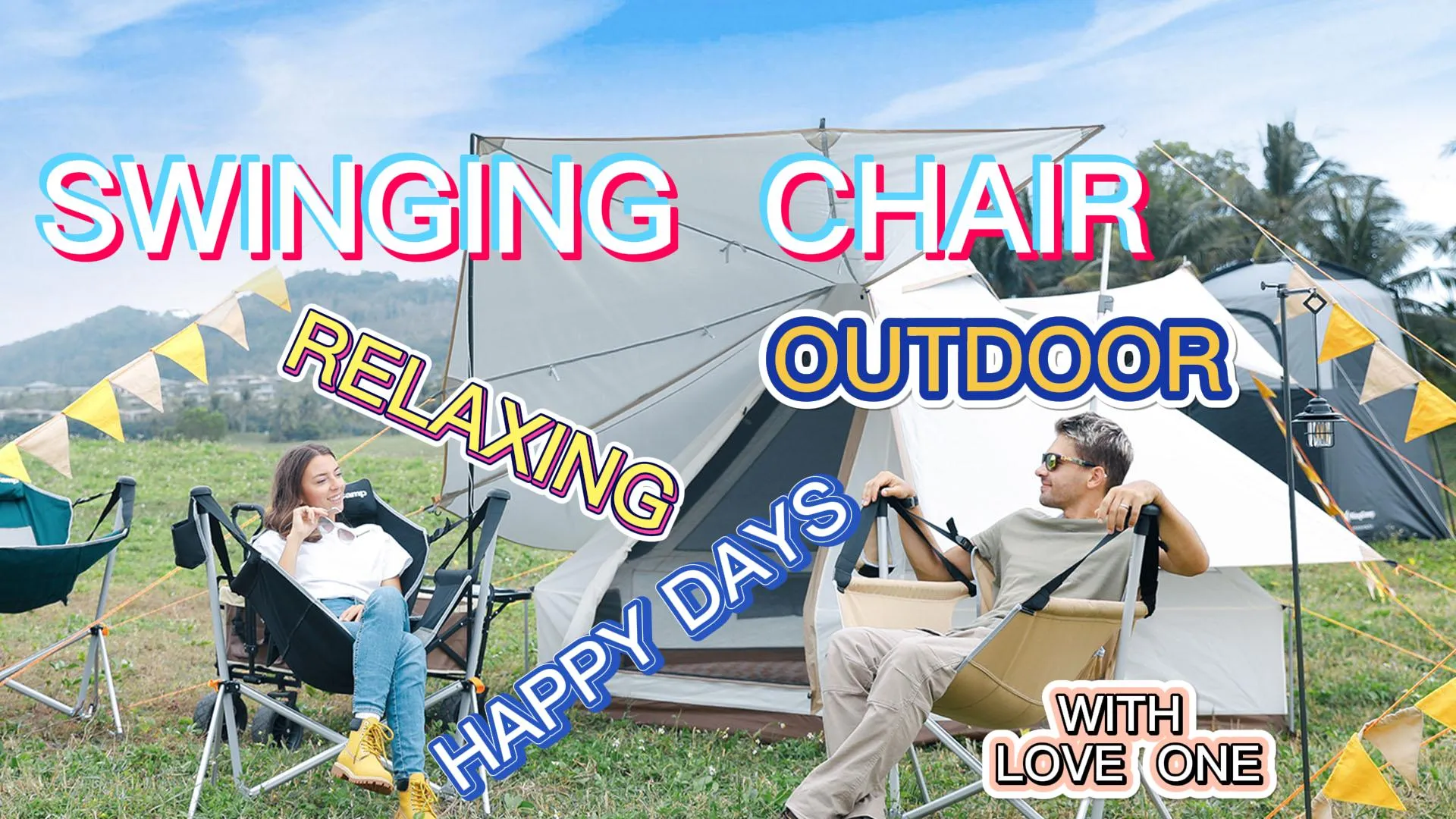 Hammock Camping Chair,Aluminum Alloy Adjustable Back Swinging Chair