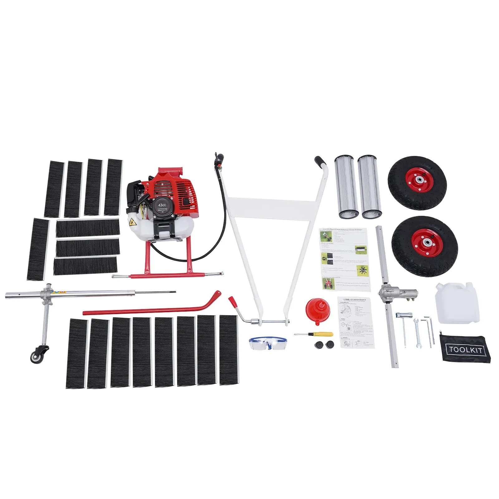 Hand-held Lawn Sweeping Tool Gas Powered
