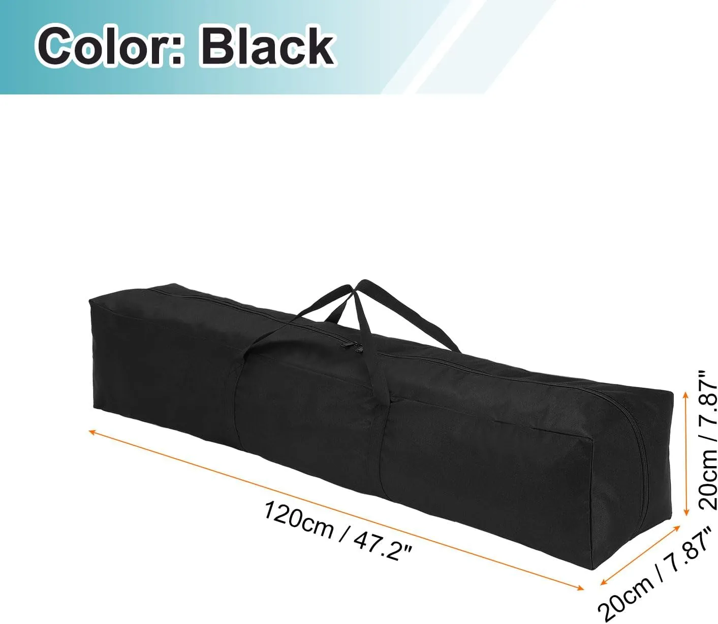 HARFINGTON Camping Chair Replacement Bag 47.2" x 7.9" Folding Chair Carry Bag Oxford Cloth Storage Tent Bag with Handle Strap for Travel Outdoor Camping Sports, Black