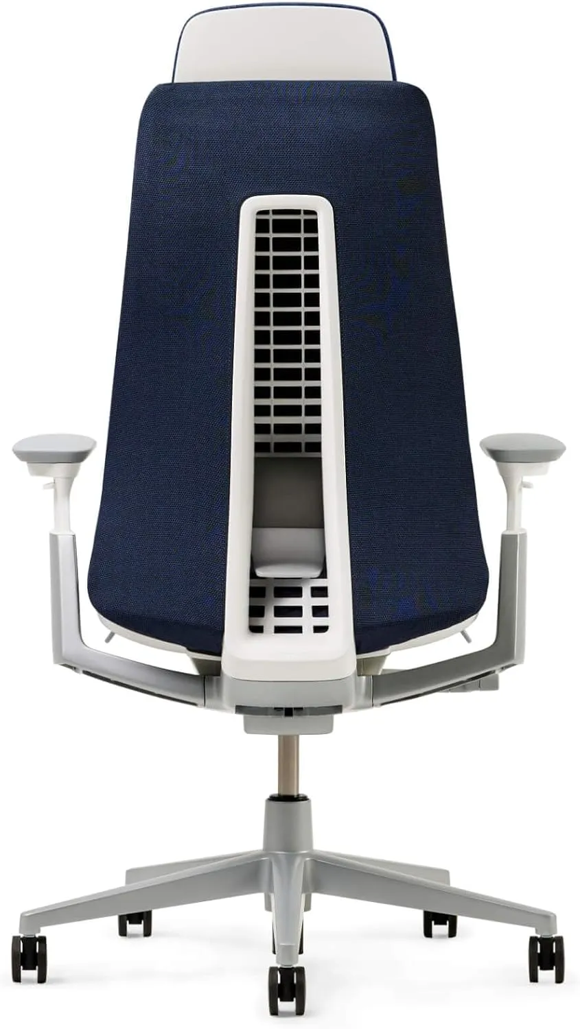 Haworth Fern Executive Office Chair with Ergonomic Innovations - Stylish Desk Chair with Digital Knit Finish and Adjustable Headrest - with Lumbar Support (Deep Sea)