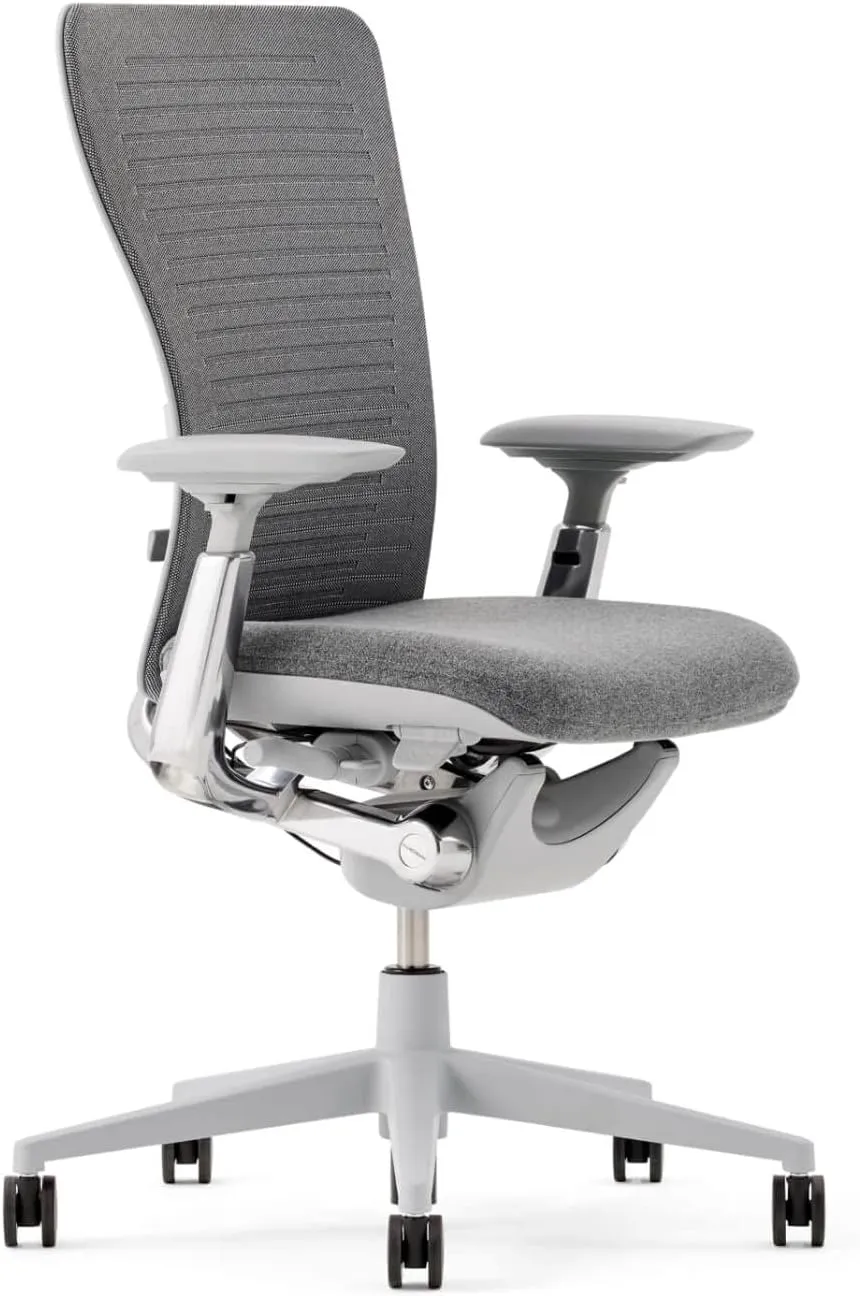 Haworth Zody Standard Posture Digital Knit Office Chair – Ergonomic Desk Chair with Pneumatic Seat Height Adjustments and Forward Tilt Option - with Lumbar Support (Iron)