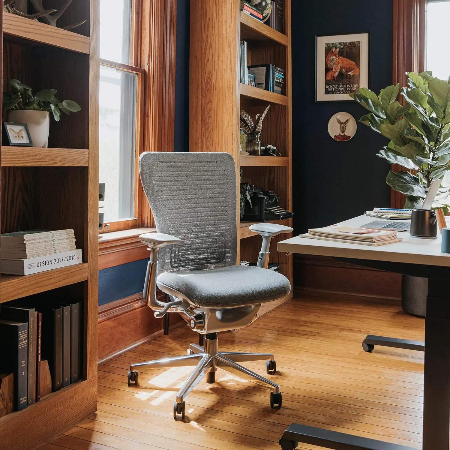 Haworth Zody Standard Posture Digital Knit Office Chair – Ergonomic Desk Chair with Pneumatic Seat Height Adjustments and Forward Tilt Option - with Lumbar Support (Iron)