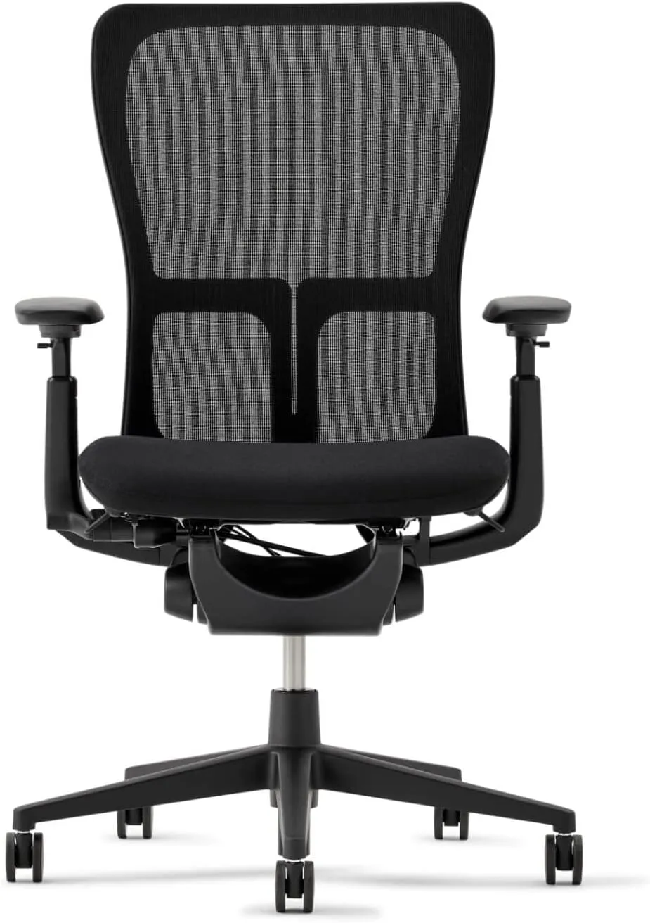 Haworth Zody Standard Posture Mesh Office Chair – Ergonomic Desk Chair with Pneumatic Seat Height Adjustments and Forward Tilt Option - Without Lumbar Support (Coal)