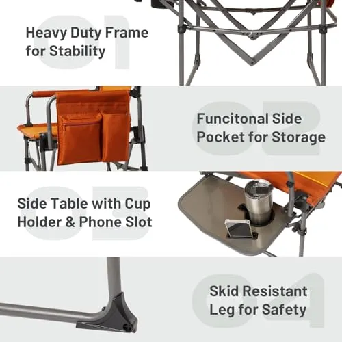 Heavy Duty Camping Chair with Compact Size-Portable Directors Chair