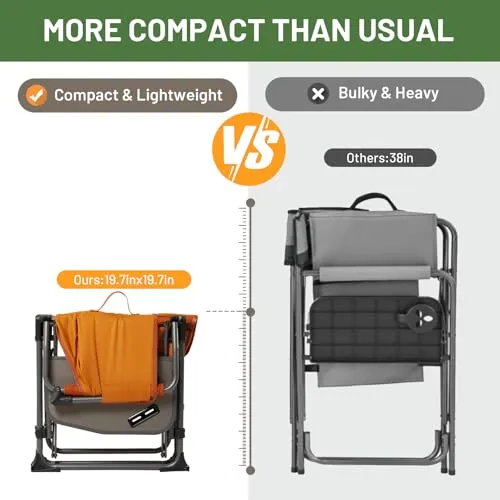 Heavy Duty Camping Chair with Compact Size-Portable Directors Chair