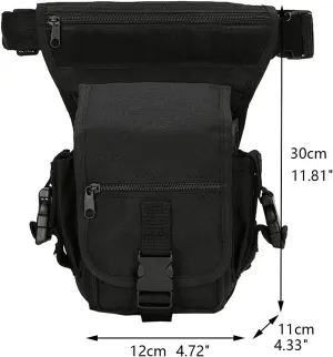 Hebetag Nylon Drop Leg Bag Hiking Waist Pack for Men Women Tactical Motorcycle Bike Cycling Riding Travel Outdoor Sports Fanny Pouch
