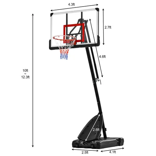 Height 7.5ft-10ft Priority shipping Basketball Handcrafted Basketball System Adjustable Hoop