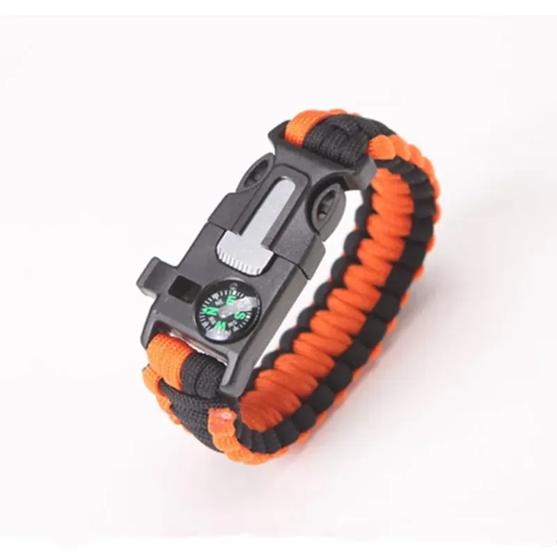 HEWOLF Military Emergency Paracord Survival Bracelet – 4mm Parachute Cord with Whistle Buckle