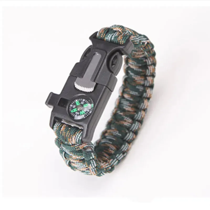 HEWOLF Military Emergency Paracord Survival Bracelet – 4mm Parachute Cord with Whistle Buckle