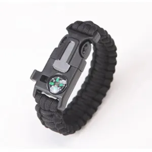HEWOLF Military Emergency Paracord Survival Bracelet – 4mm Parachute Cord with Whistle Buckle