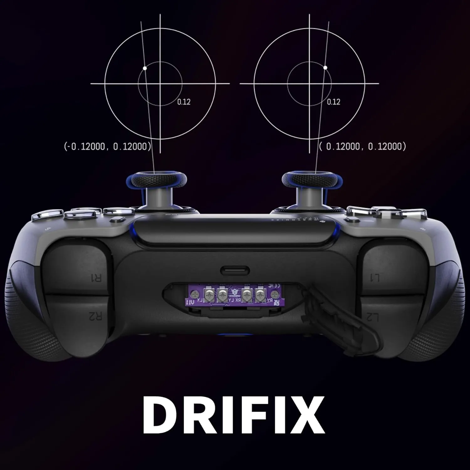 HEXGAMING PHANTOM Pro Gaming Controller with 4 Remappable Buttons, 6 Remapping Profiles, 8 Interchangeable Analog Stick, and Adjustable Triggers Compatible with ps5, PC, Mobile - Chaos Black