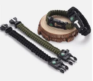 High Decibel Whistle Bracelet with Fire Starter (In Stock)