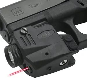 HiLight - Tactical P5RL - 400 Lumens Strobe Flashlight & Single (Red) Laser with Magnetic Charger - Extension Rail Mount Light for Pistols, Rifles & Single Laser Class of IIIA, <5mW