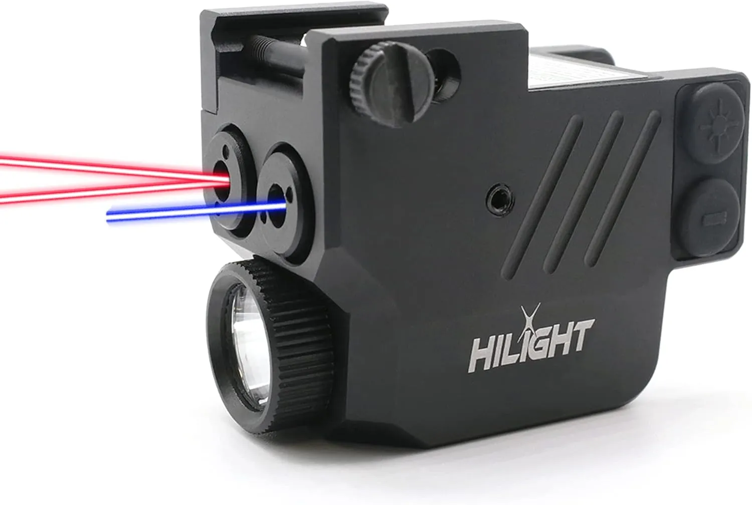 HiLight - Tactical TSB- TSBL - Circular Red & Classic Blue Laser with Rechargeable Type-C - Type USB Battery - Hard Anodized Aluminum - Handheld/Rail Mount Light & Dual Laser Class of IIIA, <5mW