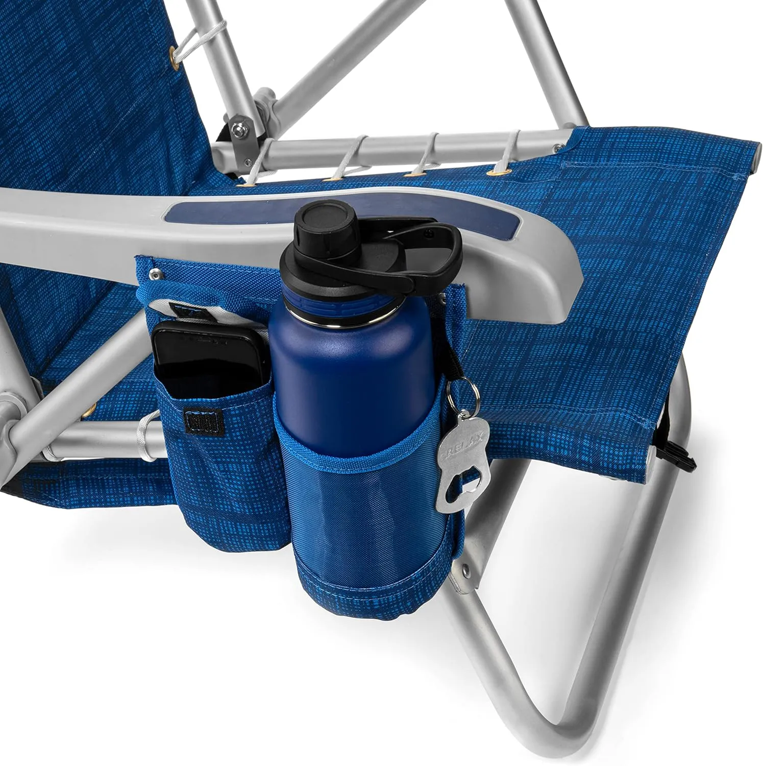 Homevative Cooler  Folding Backpack Beach Chair with 5 Positions, Towel bar, XL Cooler Pouch, Storage Net, Cup and Phone Holder, Sunshine, 2 Pack