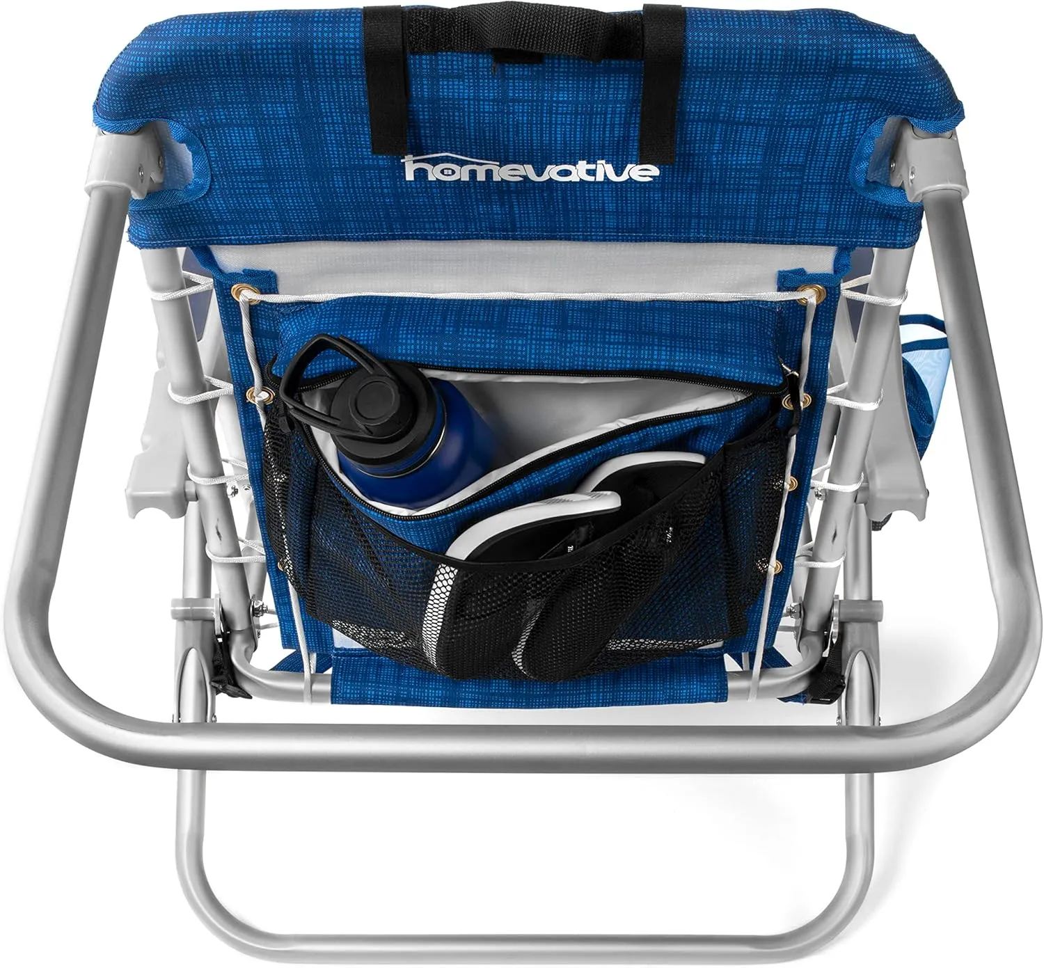 Homevative Cooler  Folding Backpack Beach Chair with 5 Positions, Towel bar, XL Cooler Pouch, Storage Net, Cup and Phone Holder, Sunshine, 2 Pack