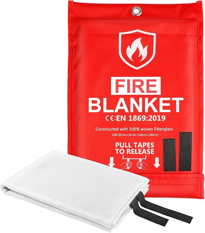 HOMEXCEL Fire Blanket Emergency for Home and Kitchen - 1 Pack, Emergency Fire Retardant Blankets, Flame Suppression Fiberglass Fire Blanket for House Camping Grill Car Office Warehouse Survival Safety