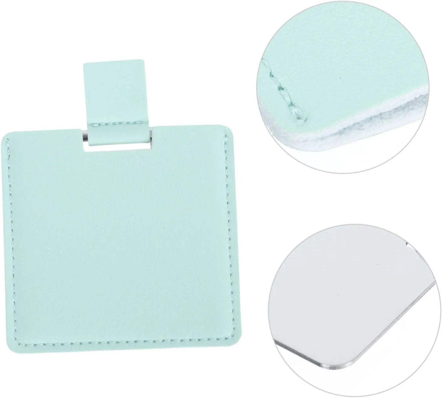 Housoutil 4pcs Portable Square Makeup Mirror Chic Travel Cosmetic Folding Mirror Durable Design for Handbag and Everyday Use Finish