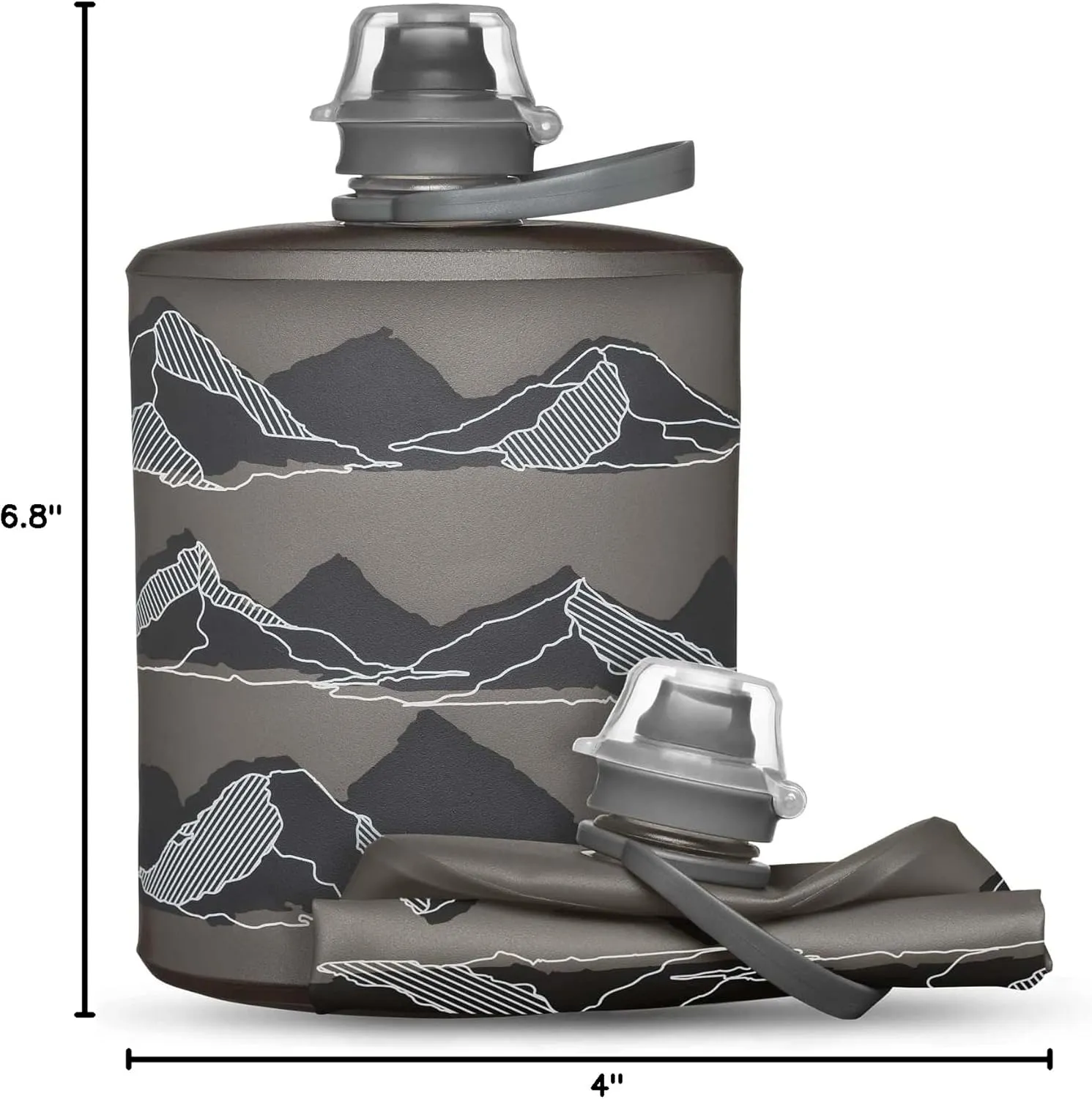 HydraPak Stow - Collapsible Backpacking Water Bottle (350ml, 500ml, 1L) - BPA Free, Ultra Light, Spill-Proof Twist Cap