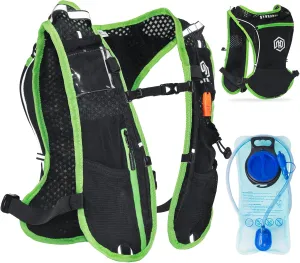 Hydration Vest Backpack with 1.5L Water Bladder - Adjustable Breathable Running Pack for Hiking Trail Lightweight Running Cycling Marathon, Daypack for Women & Men