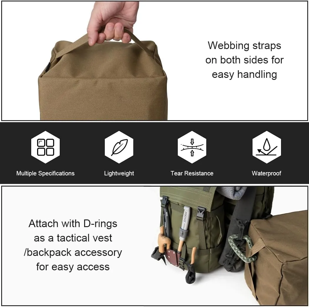 IDOGEAR Tactical Packing Cubes 3 Pieces Set Durable Lightweight Organizers with Zipper, Tool Utility Storage Bag for Travel Outdoor Activities