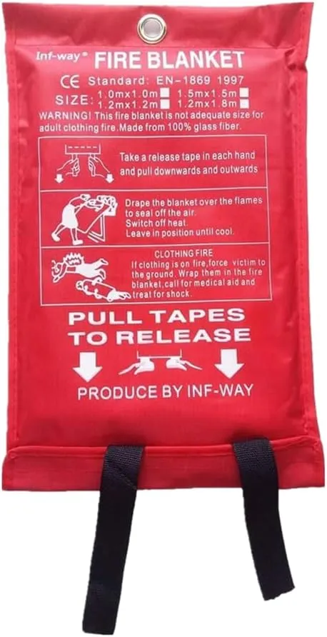Inf-way Emergency Fire Blanket for Home and Kitchen, 5 Size for Choice, 1 Pack Extra Large Fire Blanket 5.9x5.9ft