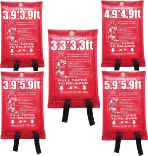 Inf-way Emergency Fire Blanket for Home and Kitchen, 5 Size for Choice, 1 Pack Extra Large Fire Blanket 5.9x5.9ft