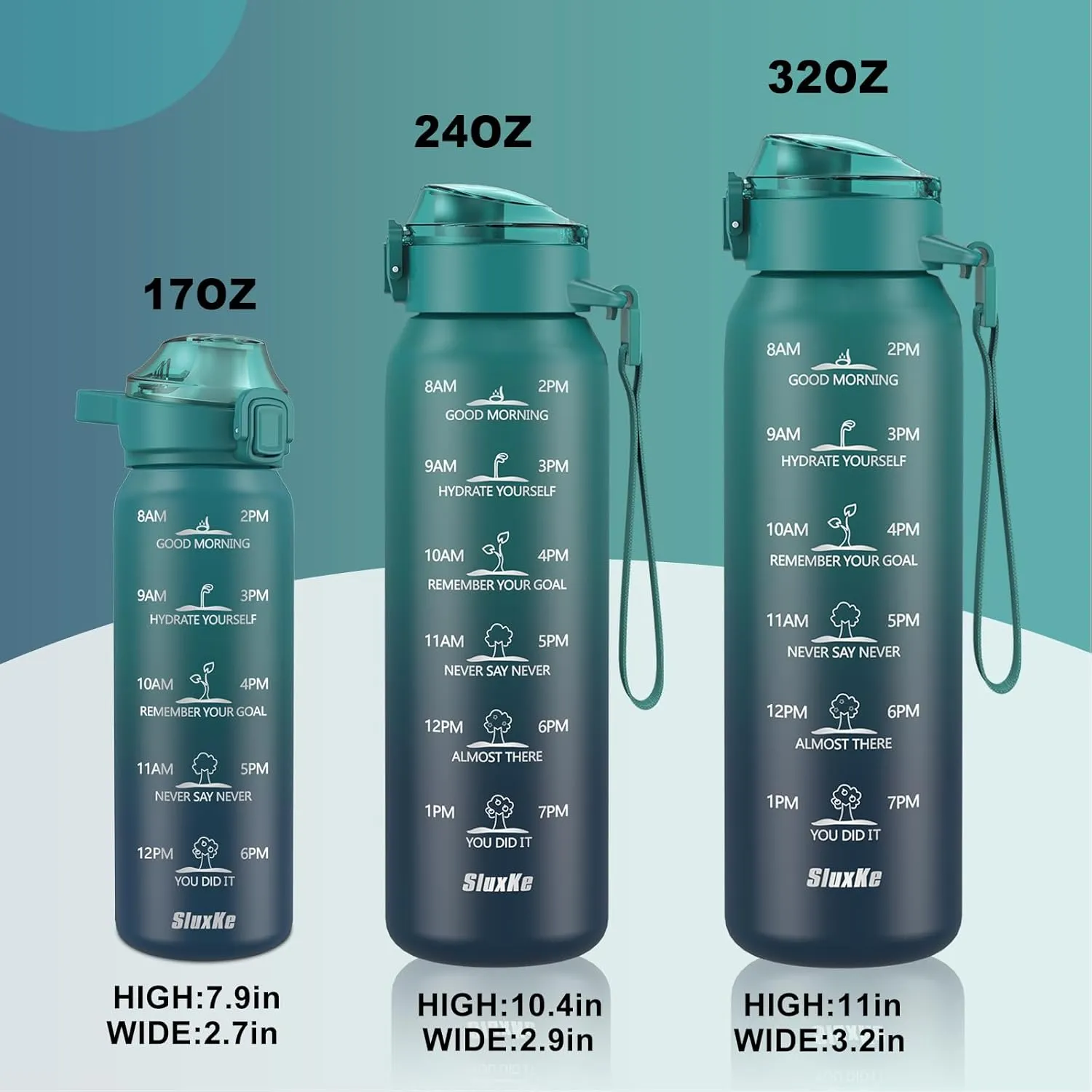 Insulated Water Bottle 32oz with 2Lids,18/10 Stainless Steel 1000ml Insulated Water Bottle Double Walled with Handle, Metal Canteen Keep Cold 48H Hot 24H for Men, Women & Kids
