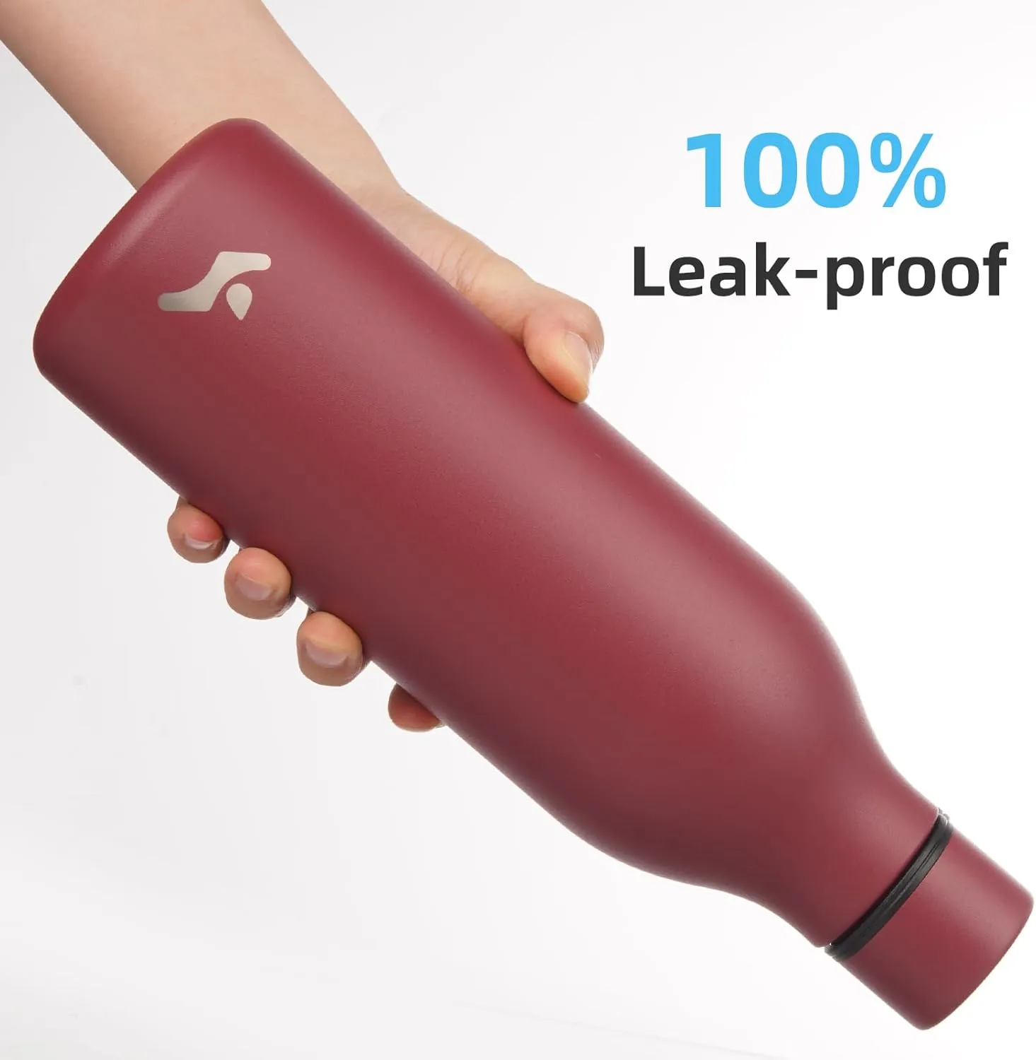 Insulated Water Bottle with Strap,25 oz Double Wall Stainless Steel Vacuum Bottles Metal Water Flask,Brick Red