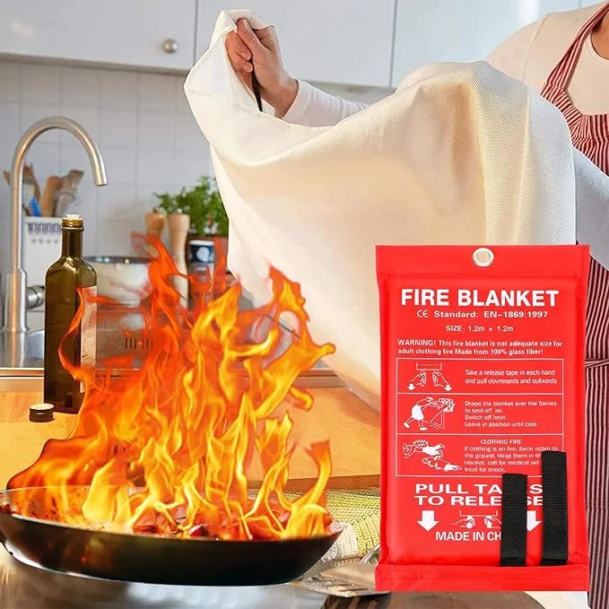 Jerify 12 Pack Fire Blanket for Home Emergency Fire Blanket 47 x 47 Inch Kitchen Fire Suppression Blanket Fiberglass Fire Blanket Flame Retardant Protection and Heat Insulation (Red)