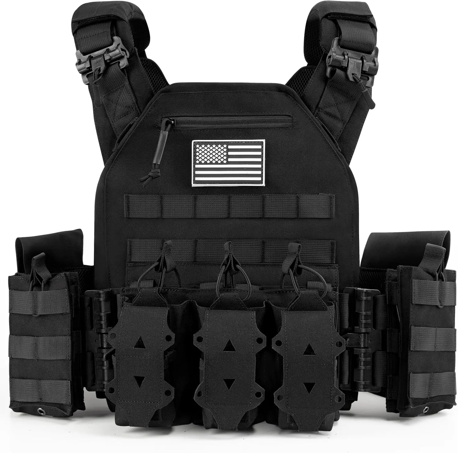 Jueachy Tactical Vest for Men Plate Carrier: Quick Release Lightweight Military Vest Adjustable Breathable Weighted Vest for Training