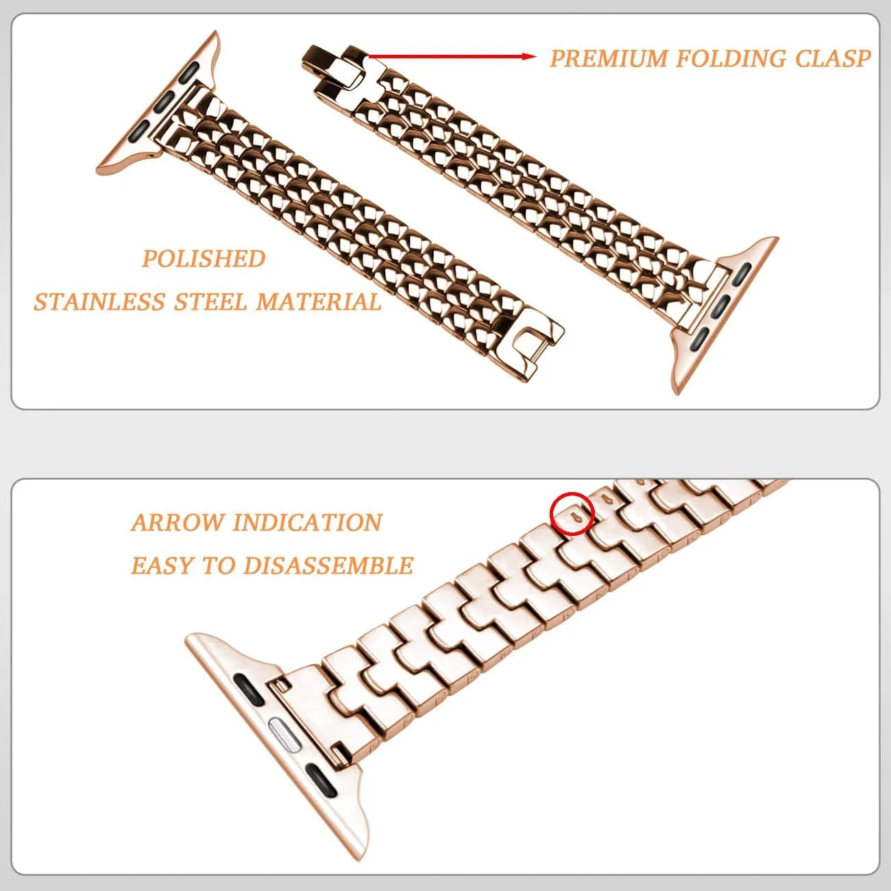 Juntan Slim Stainless Steel Band fits Apple Watch Bands for Women 49mm 45mm 44mm 42mm 41mm 40mm 38mm, Dressy Women for iWatch Bands, Metal Strap for Apple Watch Band Series 10 9 8 SE 7 6 5 4 3 Ultra 2 1