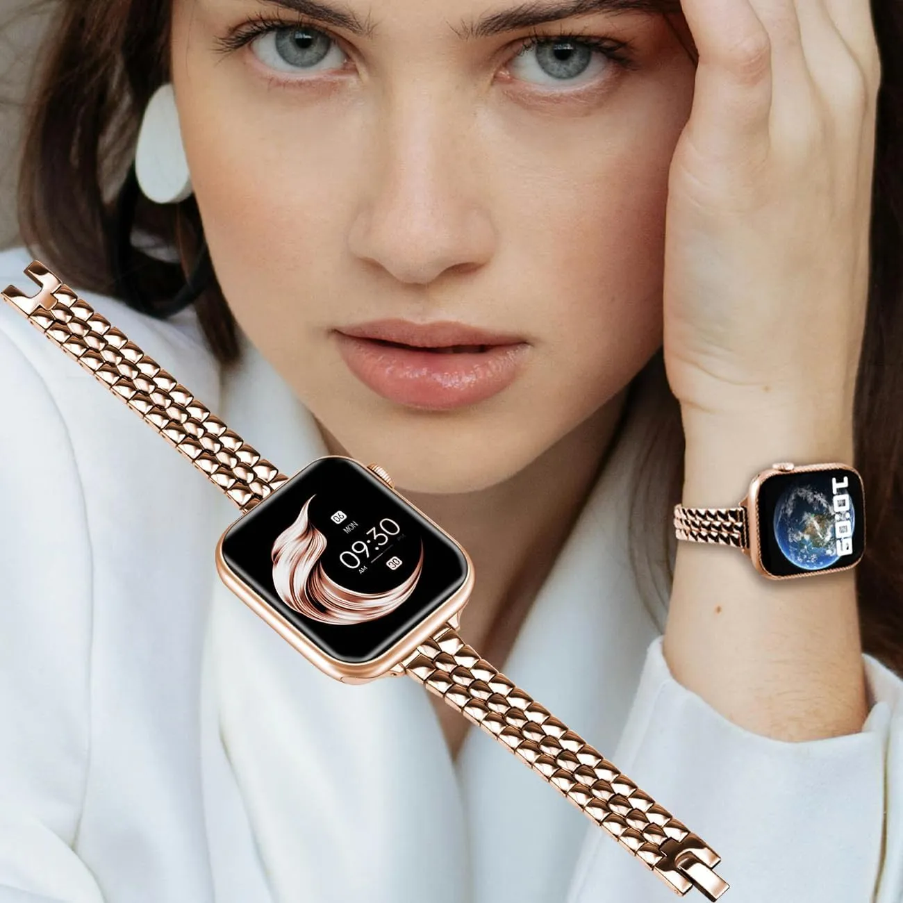Juntan Slim Stainless Steel Band fits Apple Watch Bands for Women 49mm 45mm 44mm 42mm 41mm 40mm 38mm, Dressy Women for iWatch Bands, Metal Strap for Apple Watch Band Series 10 9 8 SE 7 6 5 4 3 Ultra 2 1