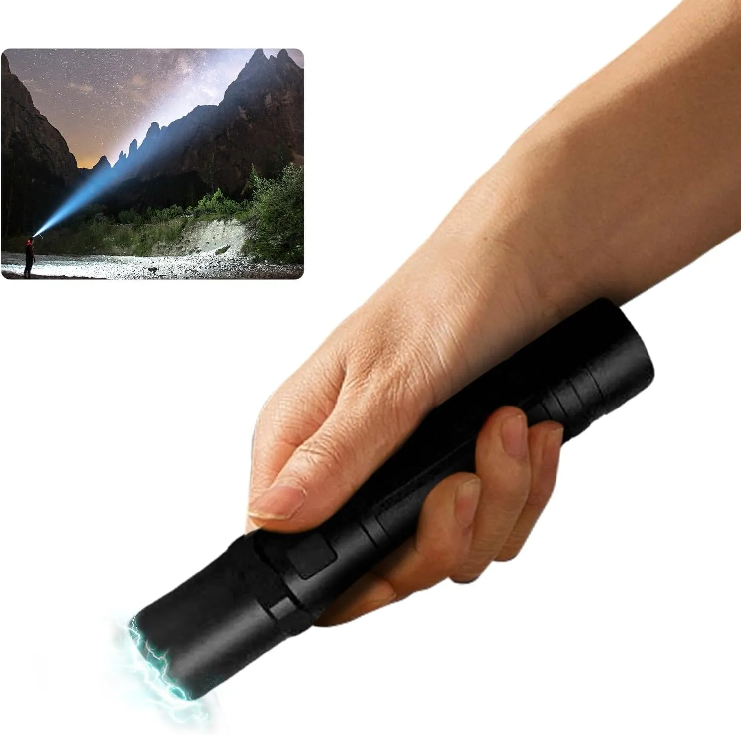 K58 Stun Gun Ultrapowerful Rechargeable for Men Women for Car & Self Defense Tactical Flashlight for Person Safety