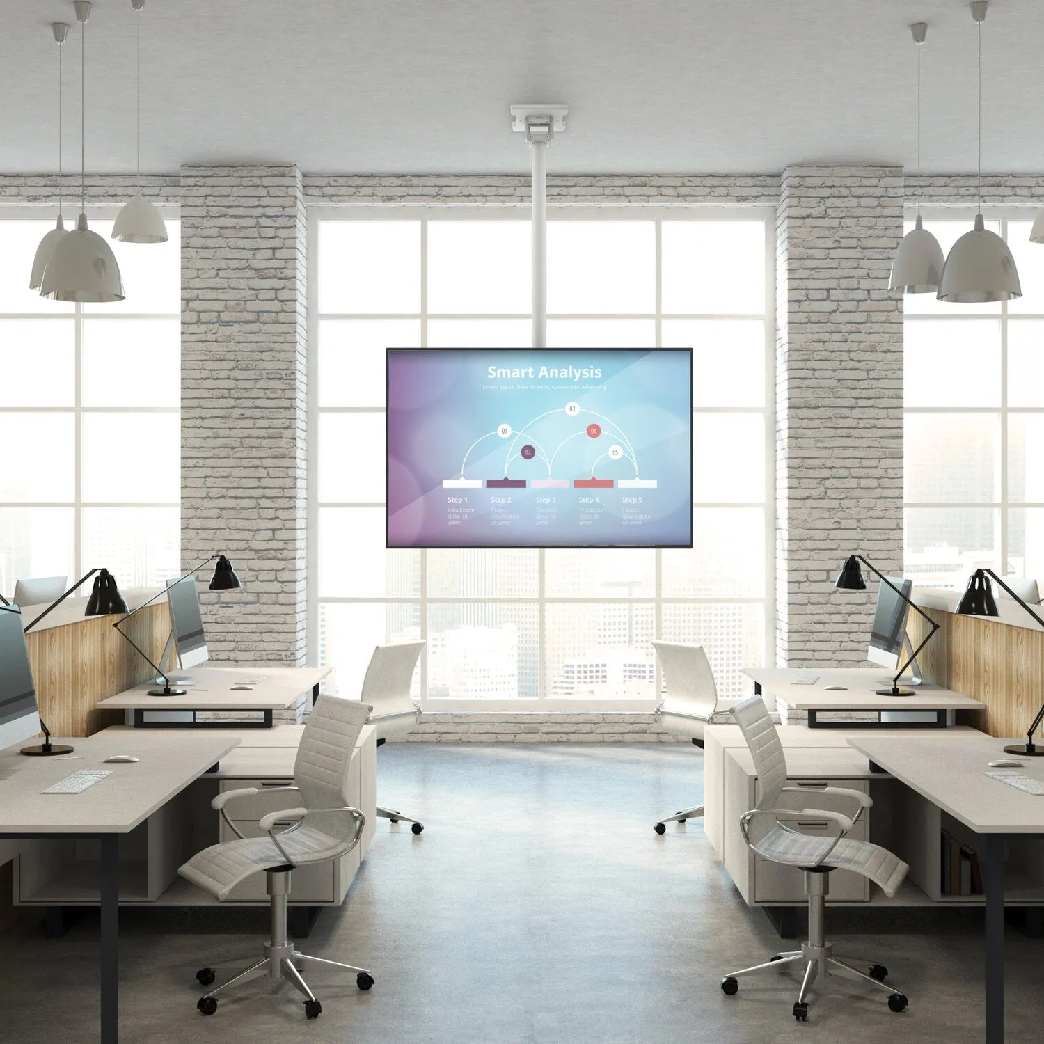 Kanto CM600 Full Motion TV Ceiling Mount for 30" - 70" TVs - CM600W | Support TV Plafond Kanto CM600W  entièrement articulé pour téléviseurs de 30 po à 70 po - CM600W | CM600WCM