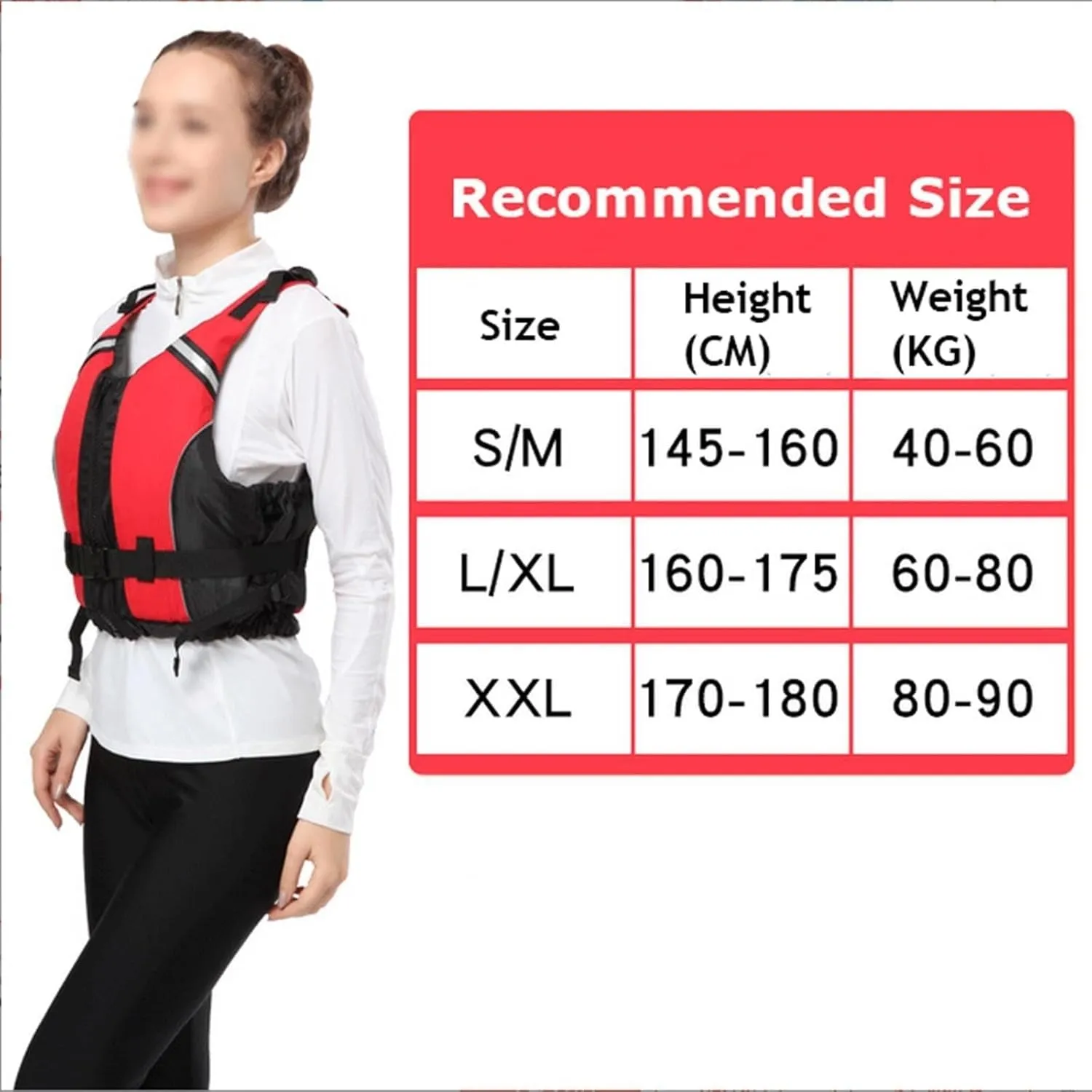 Kayaking Jackets Safety Vests, Portable Youth Swim Jacket, Swim Vest with Reflective Strips for Swimming Surfing(S/M)