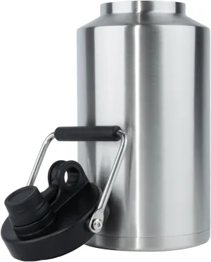 Kerilyn Insulated Gallon Jug with Handle, One Gallon, 128oz Stainless Steel, Large Double Vacuum Water Bottle for Hot & Cold Drinks, Wide Mouth, Sweat Proof, Great for Travel, Camping, Stainless