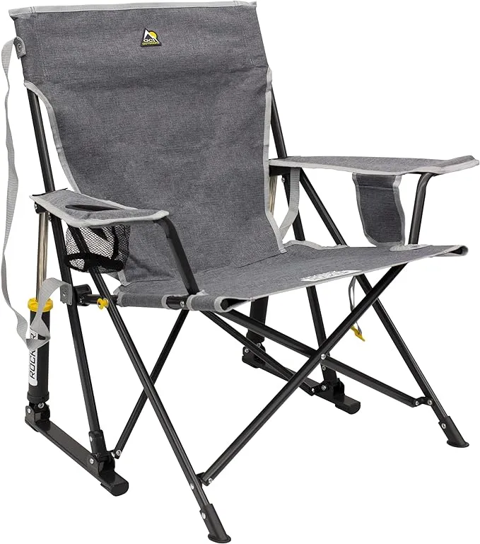 Kickback Rocker Outdoor Rocking Chair with Beverage Holder