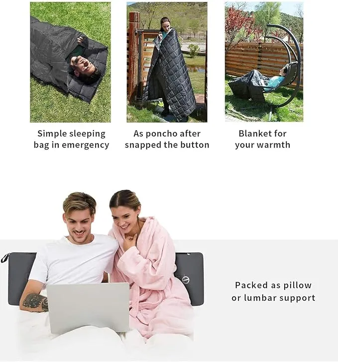 KingCamp Down Camping Blanket - Packable Lightweight Travel Blanket for Stadium, Camping, Backpacking, Compact & Water Resistant & Warm Airplane Quilt