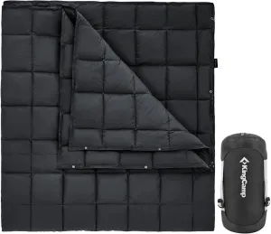 KingCamp Puffy Blanket for Camping, Warm Down Alternative Outdoors Indoors Quilt, Lightweight Compact Packable Windproof Blankets for Stadium, Airplane, Travel, Picnics, Backpacking